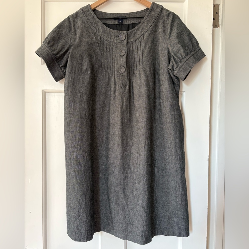 Gap Wool Blend Baby Doll Dress Puff Short Sleeve Pockets Lined Career Sz 20